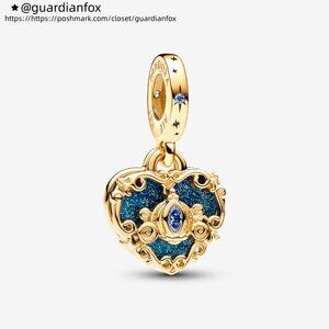 Pandora Disney Cinderella's Carriage & Heart Double Dangle Charm